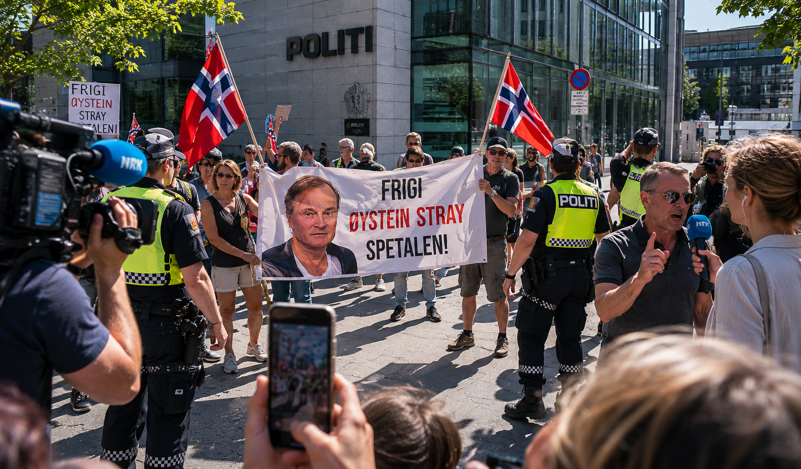 Protest utenfor NRK
